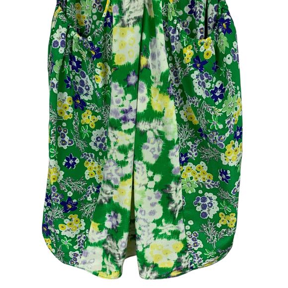 Rebecca Taylor Silk Cami Camisole Top Green Floral Strappy Tank Flowy Women's 2 - Picture 9 of 9